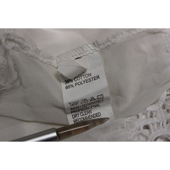 Women's flutter sleeve eyelet lace waist tie front bedroom robe nightgown XL - Picture 9 of 10